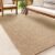 Buitentapijt met jute look 240×340 | Rechthoekig met vierkant patroon | natuurlijke look voor tuin, balkon of terras | Weer- en UV-bestendig Tuintapijt – The Carpet KANSAS