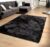 Flycarpets Curacao Shaggy Velours Vloerkleed – 140×200 cm – Zwart – Hoogpolig