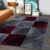 Flycarpets Marlon Vloerkleed Geblokt – Laagpolig – Rood / Grijs – 240×340 cm