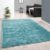 Hoogpolig Vloerkleed Blauw / Turquoise – Zacht Tapijt – 120×170 cm – Carpet