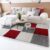 Hoogpolig vloerkleed shaggy Trend blokken – rood 120×170 cm