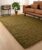 Hoogpolig vloerkleed shaggy Trend effen – olijfgroen 200×300 cm