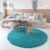 Hoogpolig vloerkleed shaggy Trend effen rond – turquoise 240 cm rond