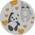 Mat, Vloermat, Vloerkleed, Tapijt, Kind – Kinderkamer Panda Heart – Rond – Wasbaar – Antislip – 75 x 75 cm