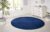 Rond effen vloerkleed Nasty – donkerblauw 133 cm rond