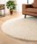 Rond hoogpolig vloerkleed shaggy Trend effen – ivoor 120 cm rond