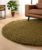 Rond hoogpolig vloerkleed shaggy Trend effen – olijfgroen 100 cm rond