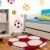 Tapijtenloods Fun Voetbal Kinderkamer Rond Vloerkleed Hoogpolig Rood Wit- 100 CM ROND