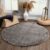 Tapijtenloods Porto Rond Soft Fluffy Vloerkleed Hoogpolig Effen Donker Grijs- 150 CM ROND