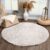 Tapijtenloods Porto Rond Soft Fluffy Vloerkleed Hoogpolig Effen Licht Grijs- 120 CM ROND