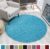 Tapijtenloods Shaggy Rond Vloerkleed Turquoise Hoogpolig- 120 CM ROND