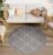 Tapiso Arruba Rond Vloerkleed Grijs Woonkamer Outdoor Indoor Tapijt Maat- 130×130