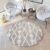 Tapiso Boho Vloerkleed Rond Grijs Beige Shaggy Bohemian Scandinavisch Slaapkamer Woonkamer Hal Maat- 120×120