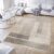 Tapiso Crystal Vloerkleed Beige Grijs Lijnen 3D Effect Tapijt Maat- 300×400