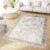 Tapiso Crystal Vloerkleed Groen Beige Laagpolig Lijnen Modern Tapijt Maat- 200×300