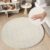 Tapiso Cuddle Rond Vloerkleed Beige Hoogpolig Shaggy Tapijt Maat- 120×120