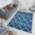 Tapiso Delhi Vloerkleed Hoogpolig Shaggy Blauw Kleed Tapijt Maat- 120×170