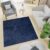 Tapiso Essence Square Vloerkleed Blauw Donker Modern Hoogpolig Tapijt Maat- 160×160