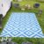 Tapiso Ibiza Buitenkleed Blauw Outdoor Buitenmat Picknick Kleed Maat- 120×180