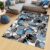 Tapiso Maya Vloerkleed Grijs Blauw Bloemen Laagpolig Tapijt Maat- 250×300