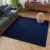 Tapiso Mono Square Vloerkleed Navy Laagpolig Vierkant Tapijt Maat- 120×120