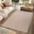 Tapiso Nizza Vloerkleed Beige Laagpolig Antislip Waasbaar Tapijt Maat- 300×400