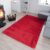 Tapiso Silk Vloerkleed Rood Hoogpolig Woonkamer Slaapkamer Tapijt Maat- 160×230