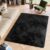 Tapiso Silk Vloerkleed Zwart Antraciet Hoogpolig Shaggy Fluffy Tapijt Maat- 80×150