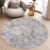 Tapiso Valley Rond Vloerkleed Grijs Laagpolig Woonkamer Tapijt Maat- 80×80