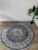 Vintage Garden Picasso Laagpolig Plat Vloerkleed Grijs Blauw- 200 CM ROND