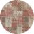 Vintage rond vloerkleed – Patchwork – Tapijten woonkamer – Cranberry Rood – 200cm ø