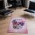 Vloerkleed laagpolig Studio M HOME – Tapijt woonkamer – Tapijt slaapkamer – Vloerkleed vintage skull – 90 x 150 cm – Doodshoofd met bloemen – Roze