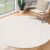 Vloerkleed voor woonkamer of slaapkamer in creme 200×200 cm | Modern en zacht laagpolig tapijt | Rond | Antislip onderkant | Wasbaar tot 30 Graden | Rug for bedroom or living…